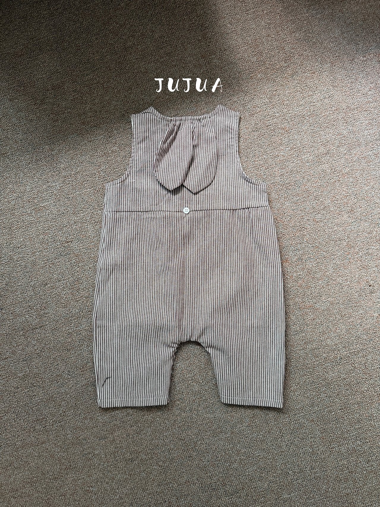 ［jujua］Stripe bunny overalls