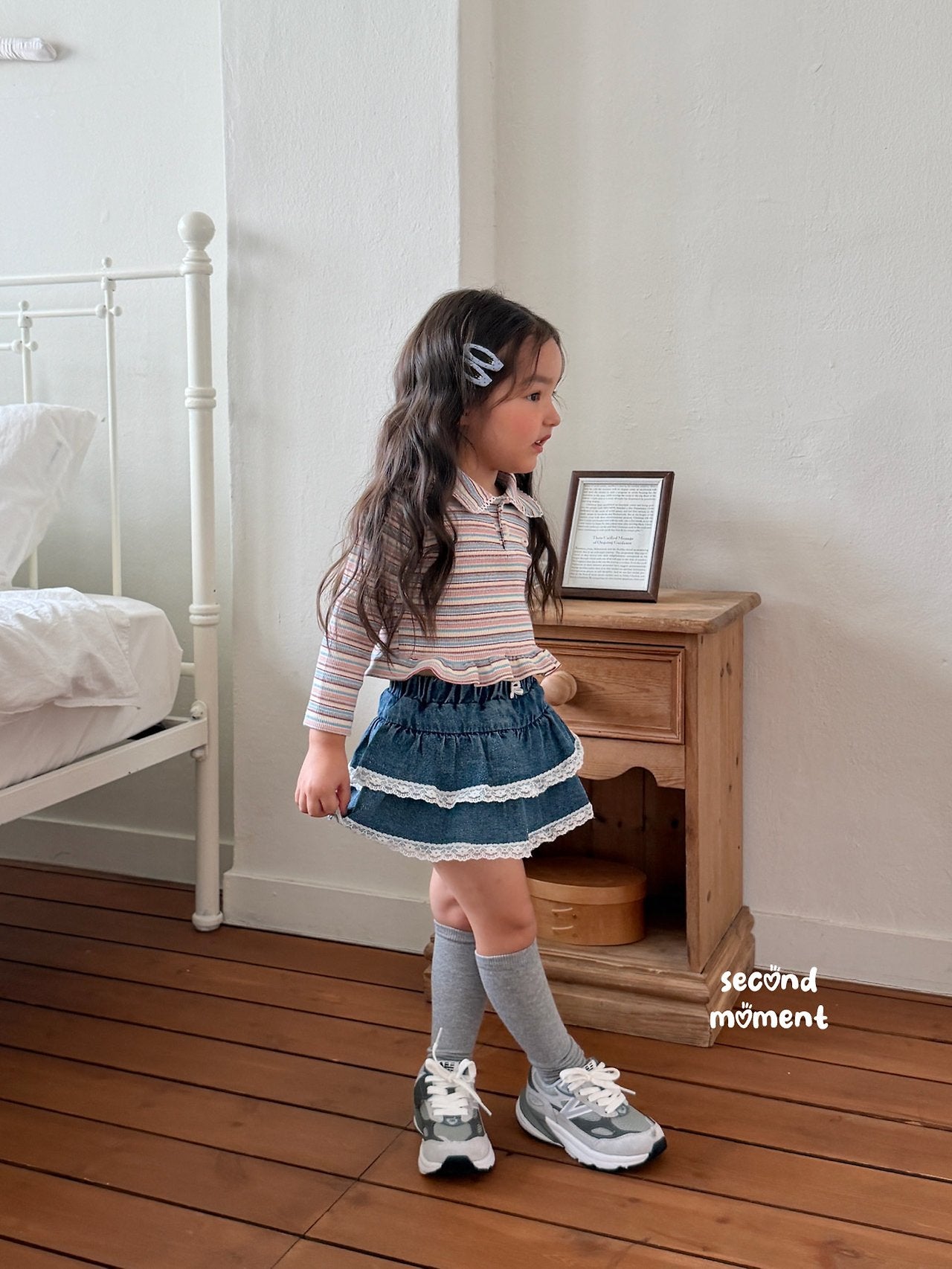 ［second moment］Mychew stripe collar tops