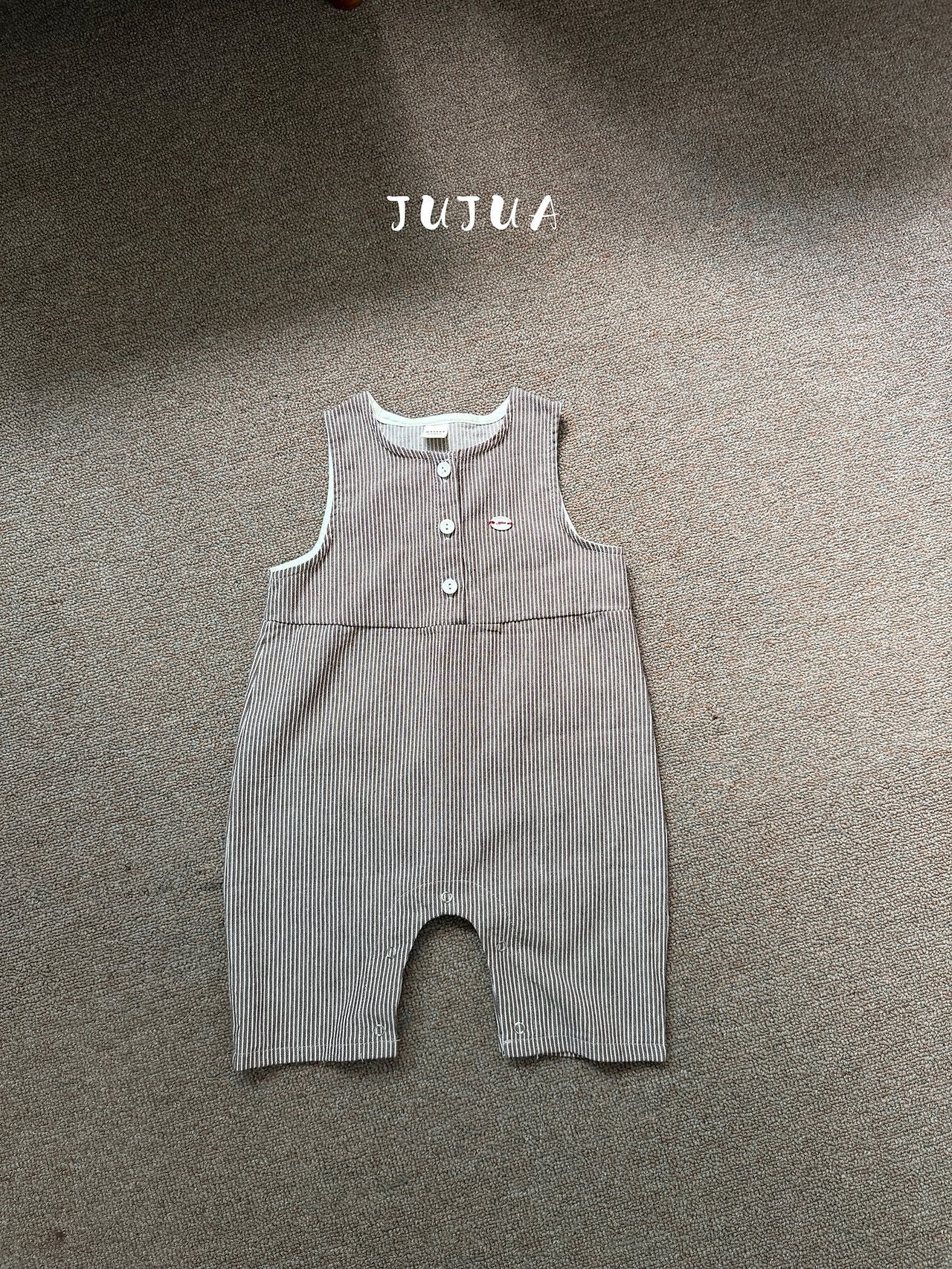 ［jujua］Stripe bunny overalls