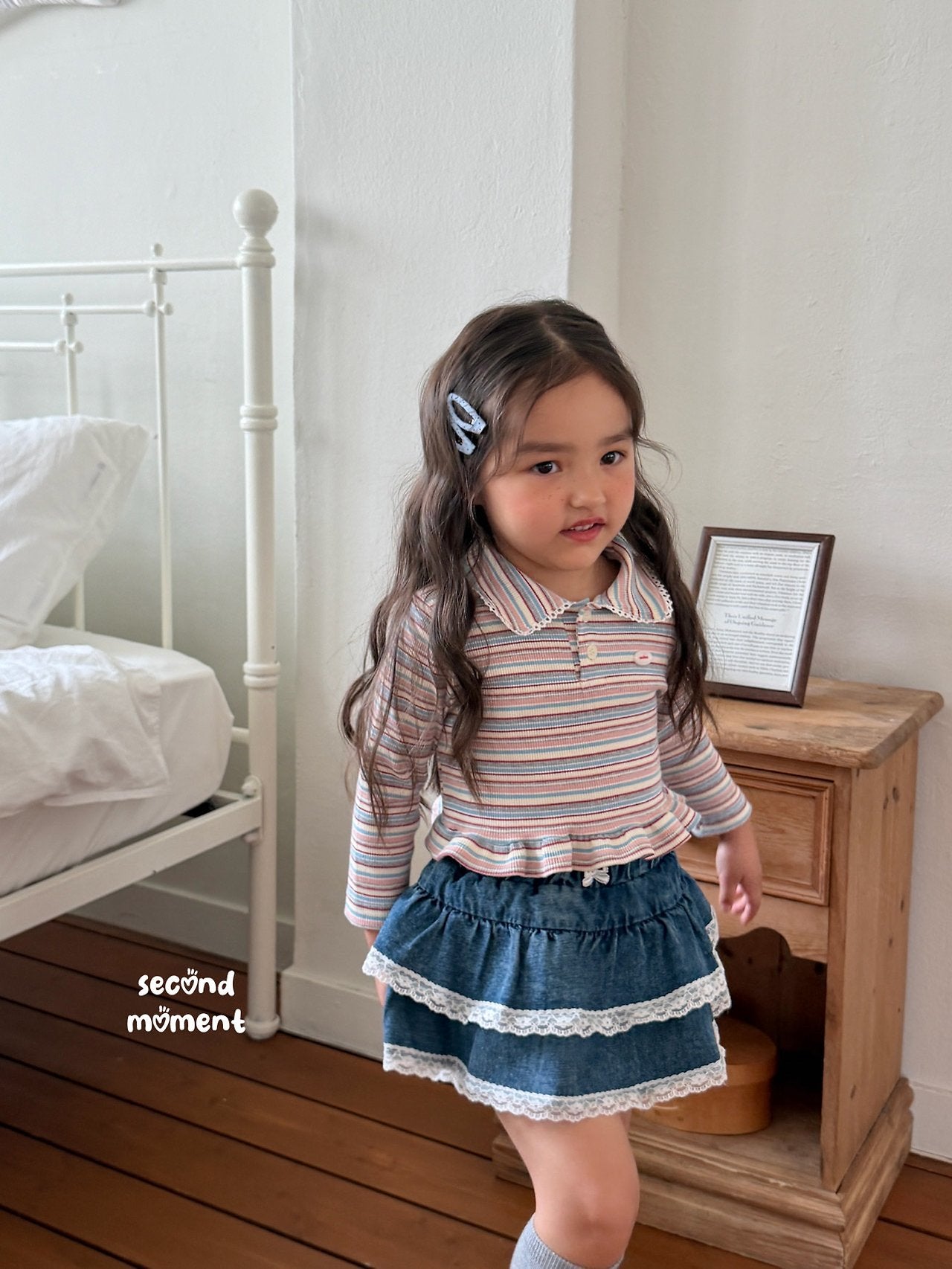 ［second moment］Mychew stripe collar tops