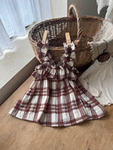 ［marron］Check shirring one-piece