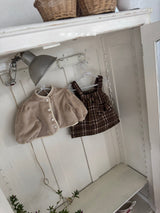 ［marron］Puppy check one-piece