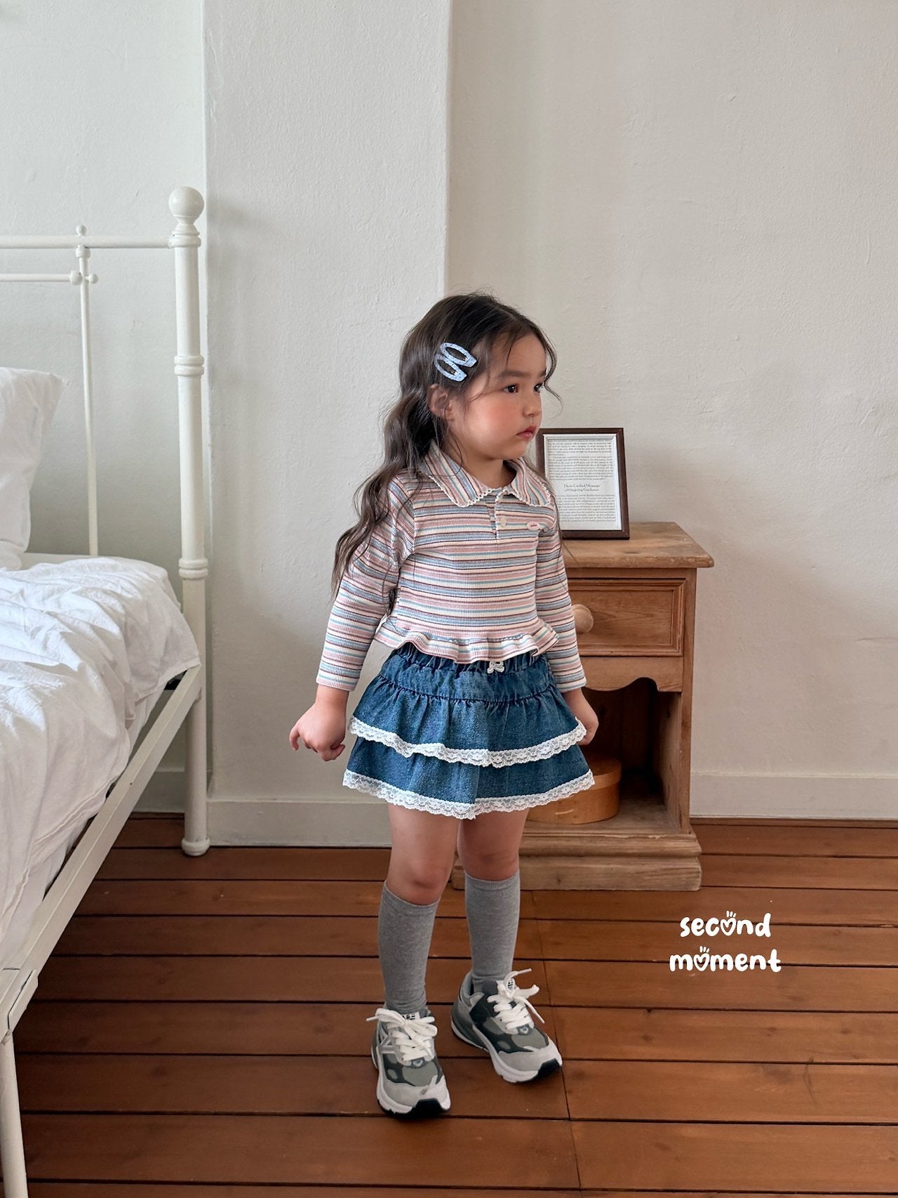 ［second moment］Mychew stripe collar tops