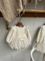 ［marron］Cherry shasha rompers