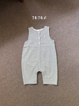 ［jujua］Stripe bunny overalls