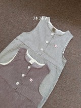 ［jujua］Stripe bunny overalls