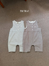 ［jujua］Stripe bunny overalls