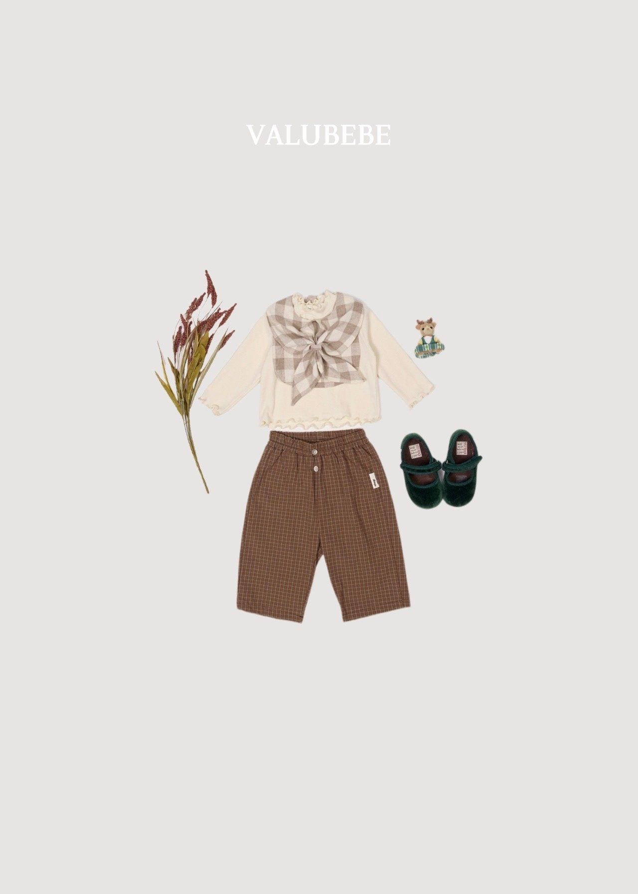 ［valubebe］Button check chino pants