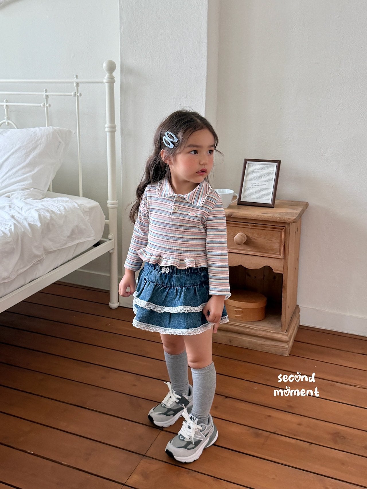 ［second moment］Mychew stripe collar tops