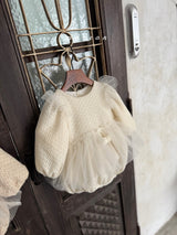 ［marron］Cherry shasha rompers