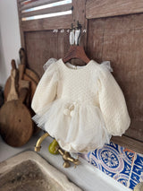 ［marron］Cherry shasha rompers