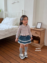 ［second moment］Mychew stripe collar tops