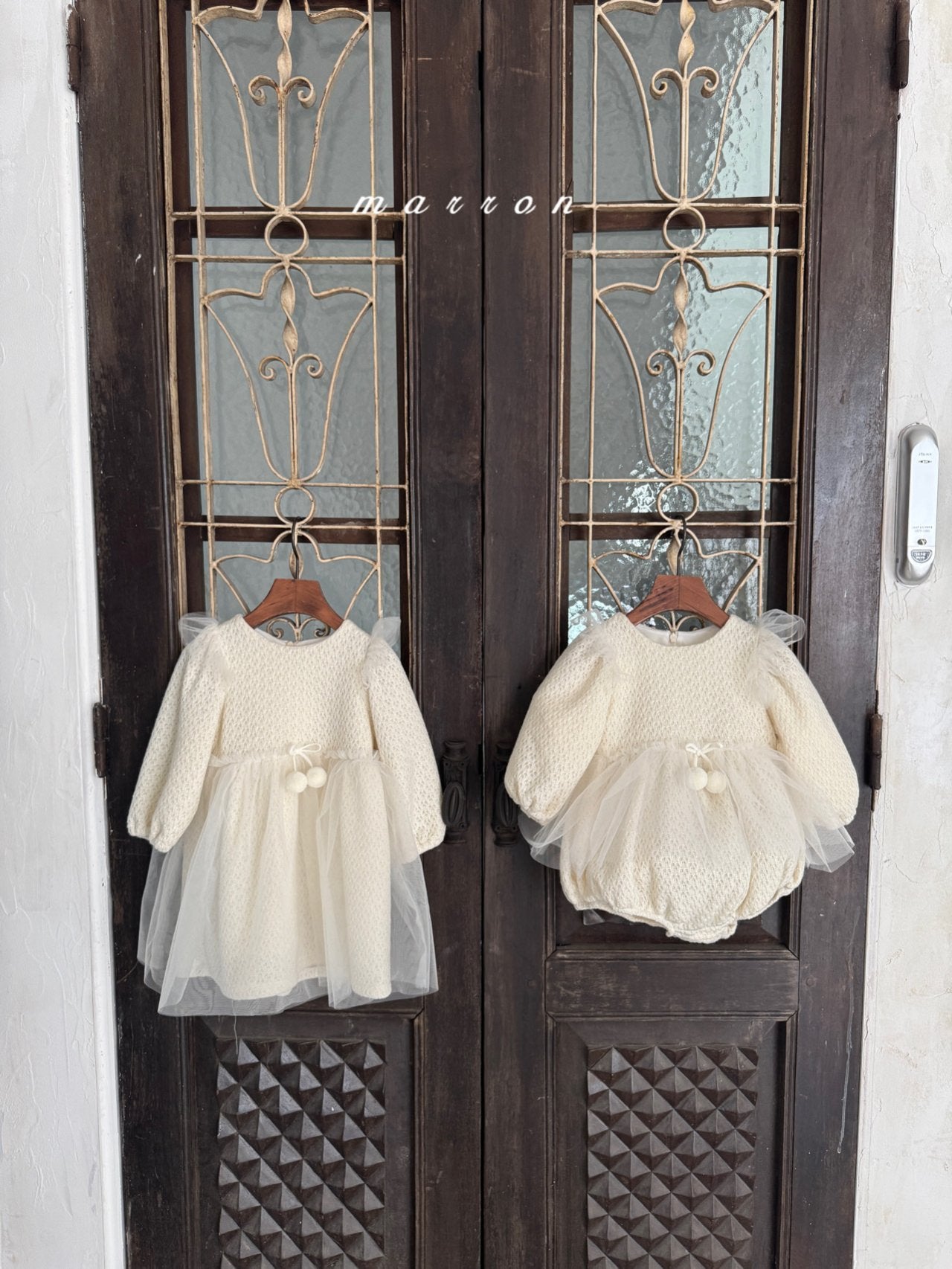 ［marron］Cherry shasha rompers