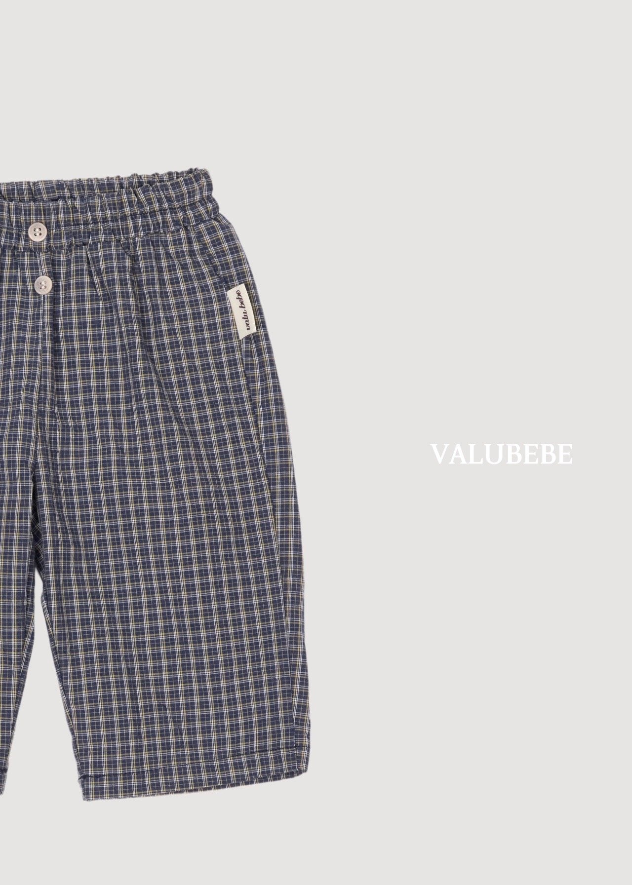 ［valubebe］Button check chino pants