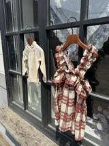 ［marron］Check shirring one-piece