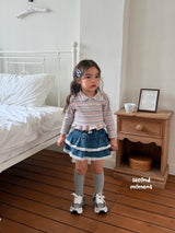［second moment］Lace denim cancan skirt