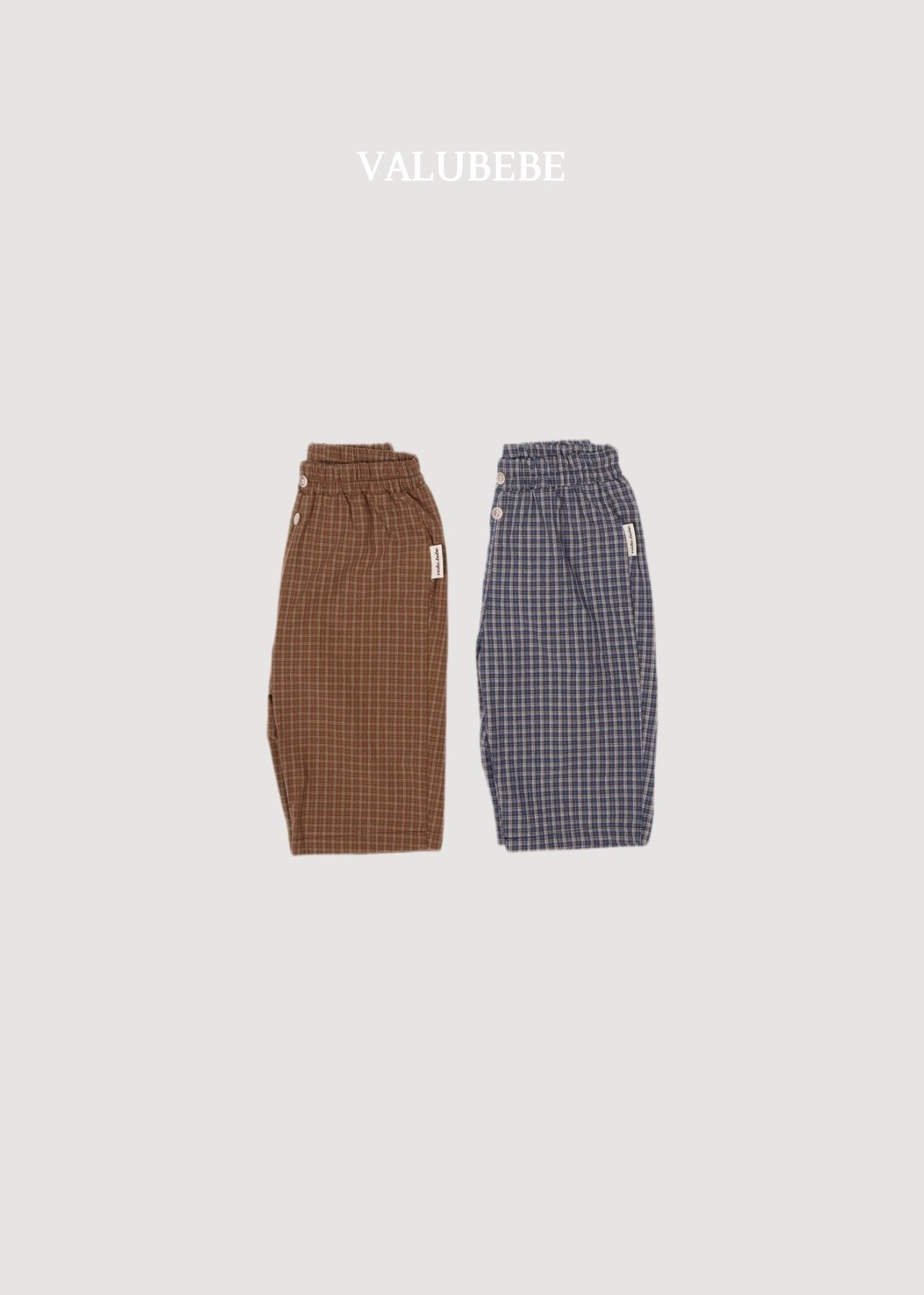 ［valubebe］Button check chino pants