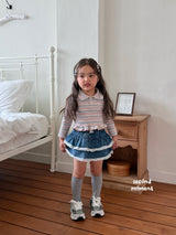 ［second moment］Lace denim cancan skirt