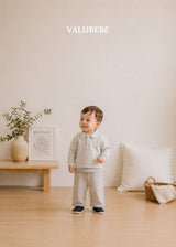 ［valubebe］Button stripe chino pants