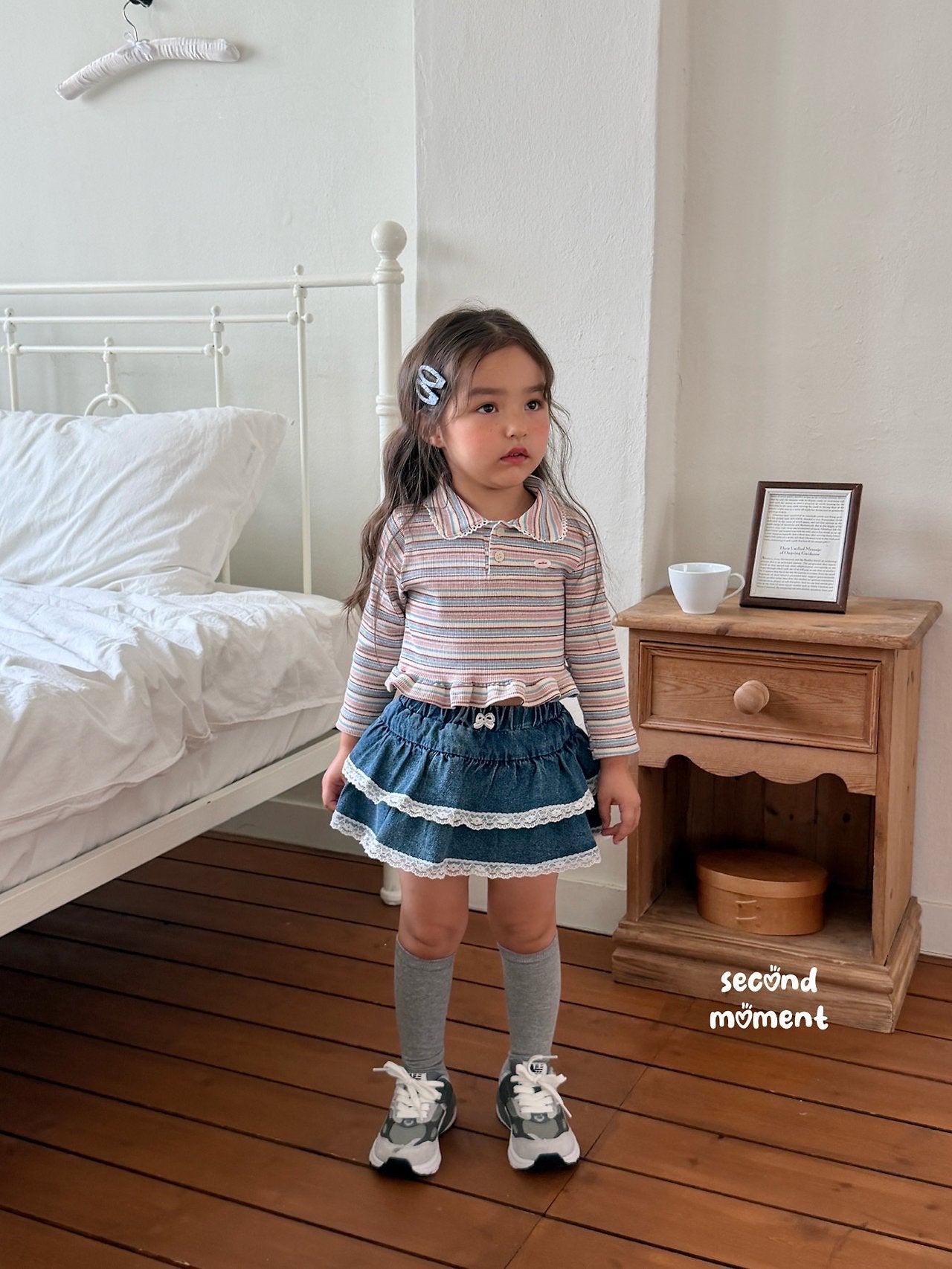［second moment］Mychew stripe collar tops