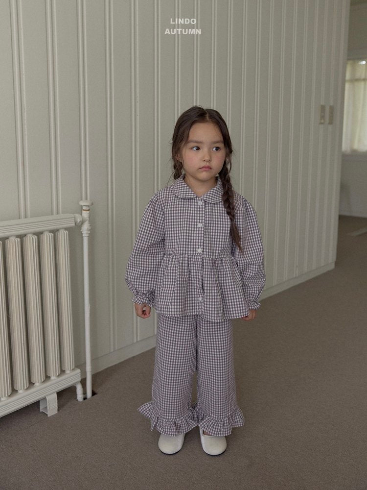 ［LINDO］Sweet check blouse