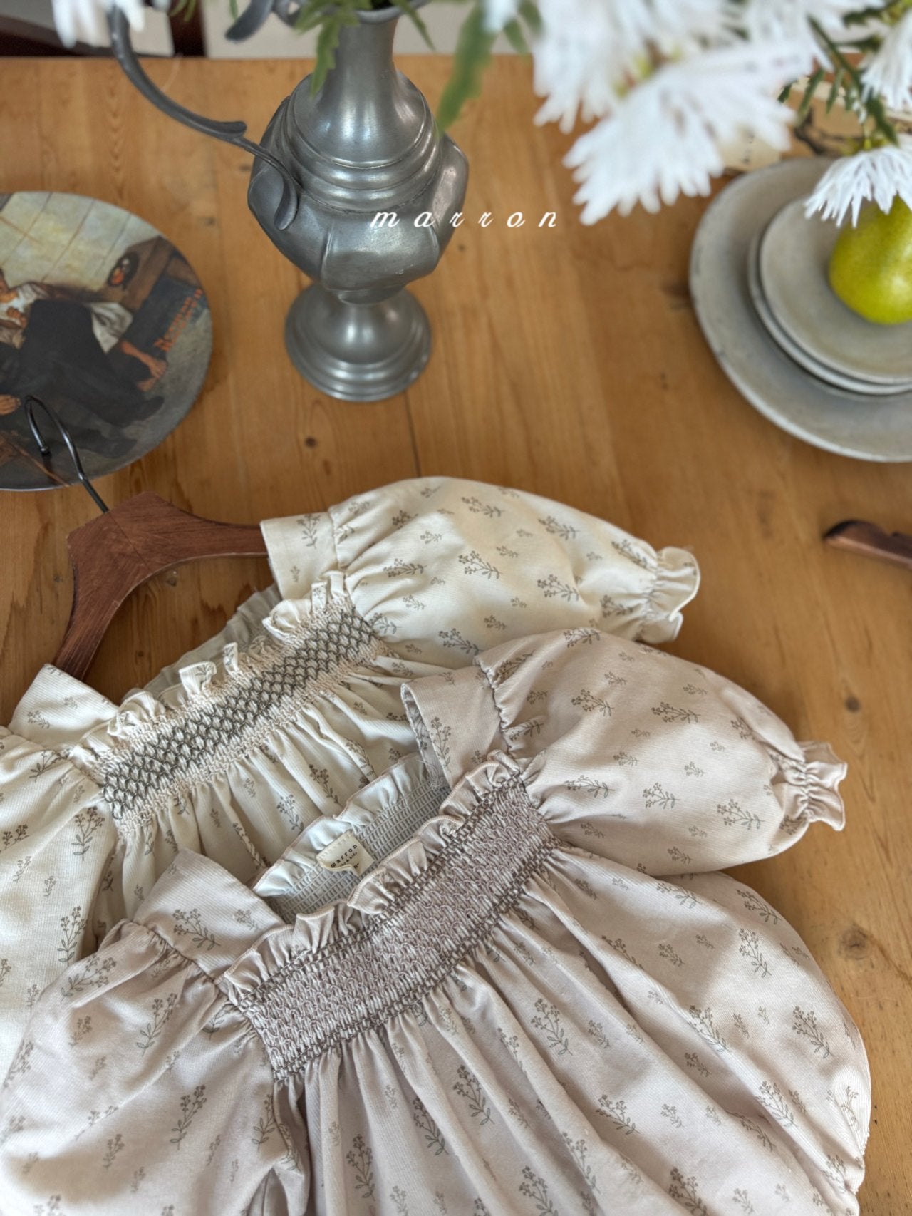 ［marron］Marchen smock rompers