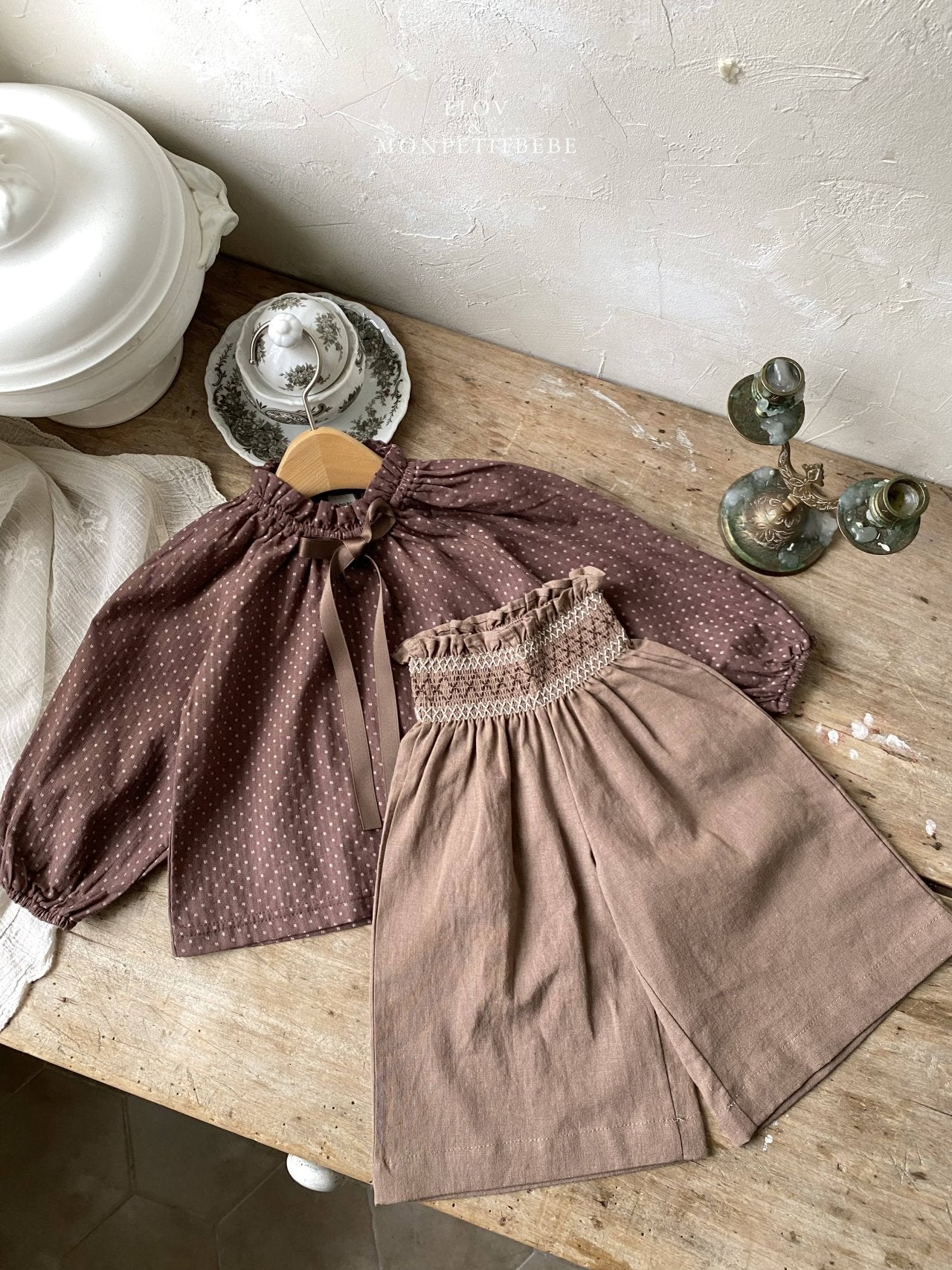 ［Mon petit bebe］Manou smoke pants