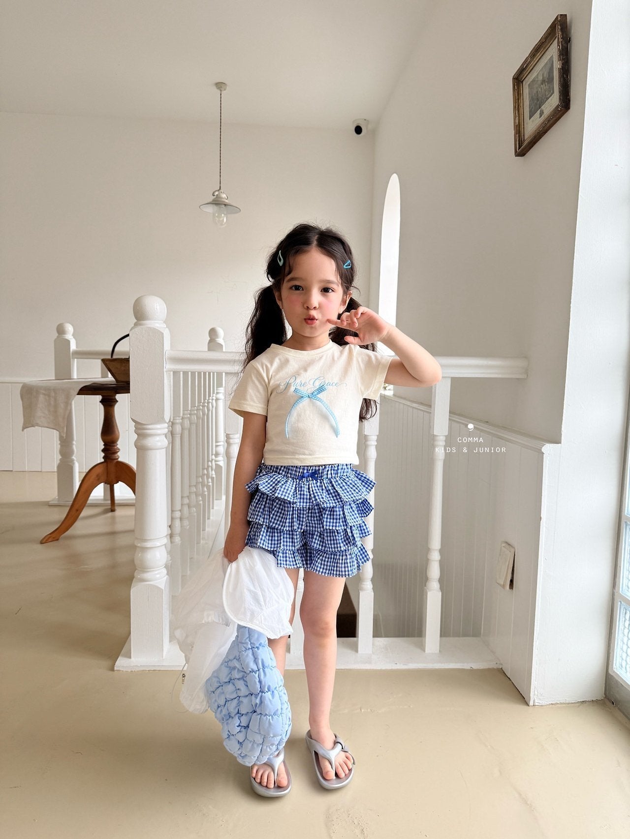 ［comma］Check cancan pants