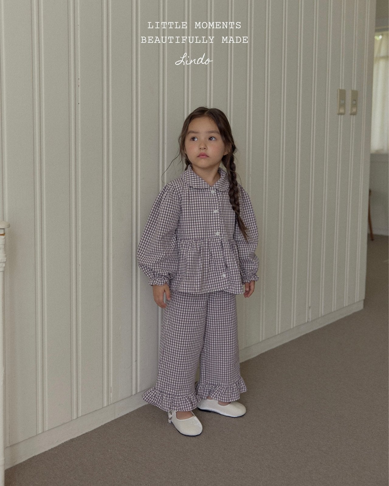 ［LINDO］Sweet check blouse