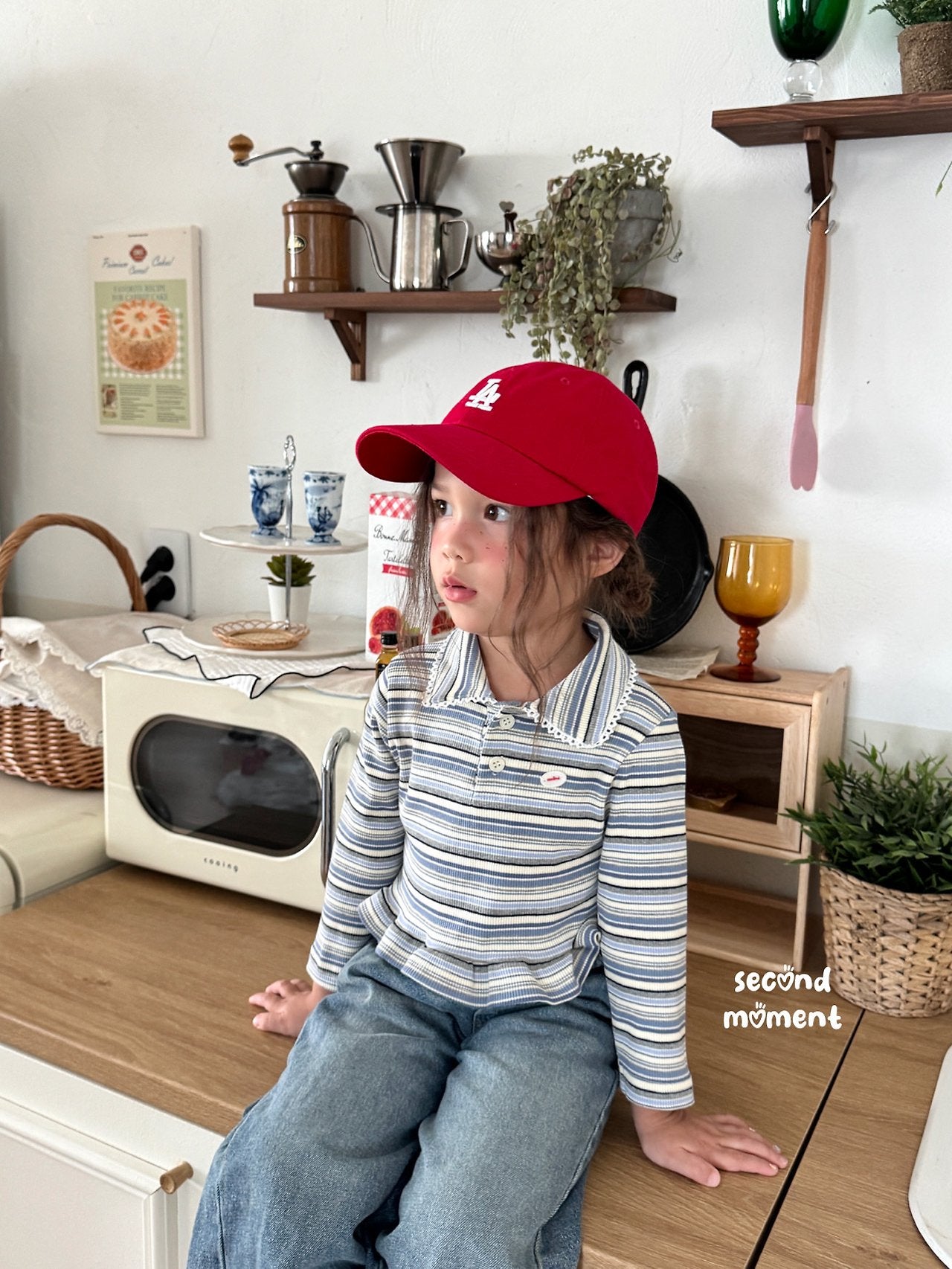 ［second moment］Mychew stripe collar tops