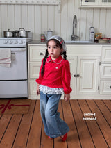 ［second moment］Dot lace collar tops