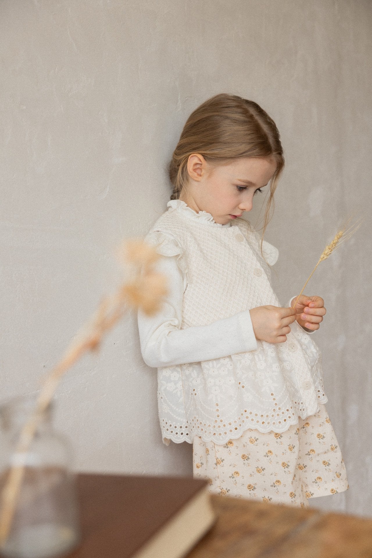 ［perrobebe］Laurel lace tee