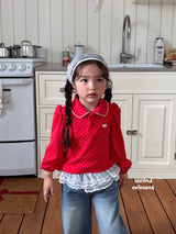 ［second moment］Dot lace collar tops