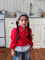 ［second moment］Dot lace collar tops