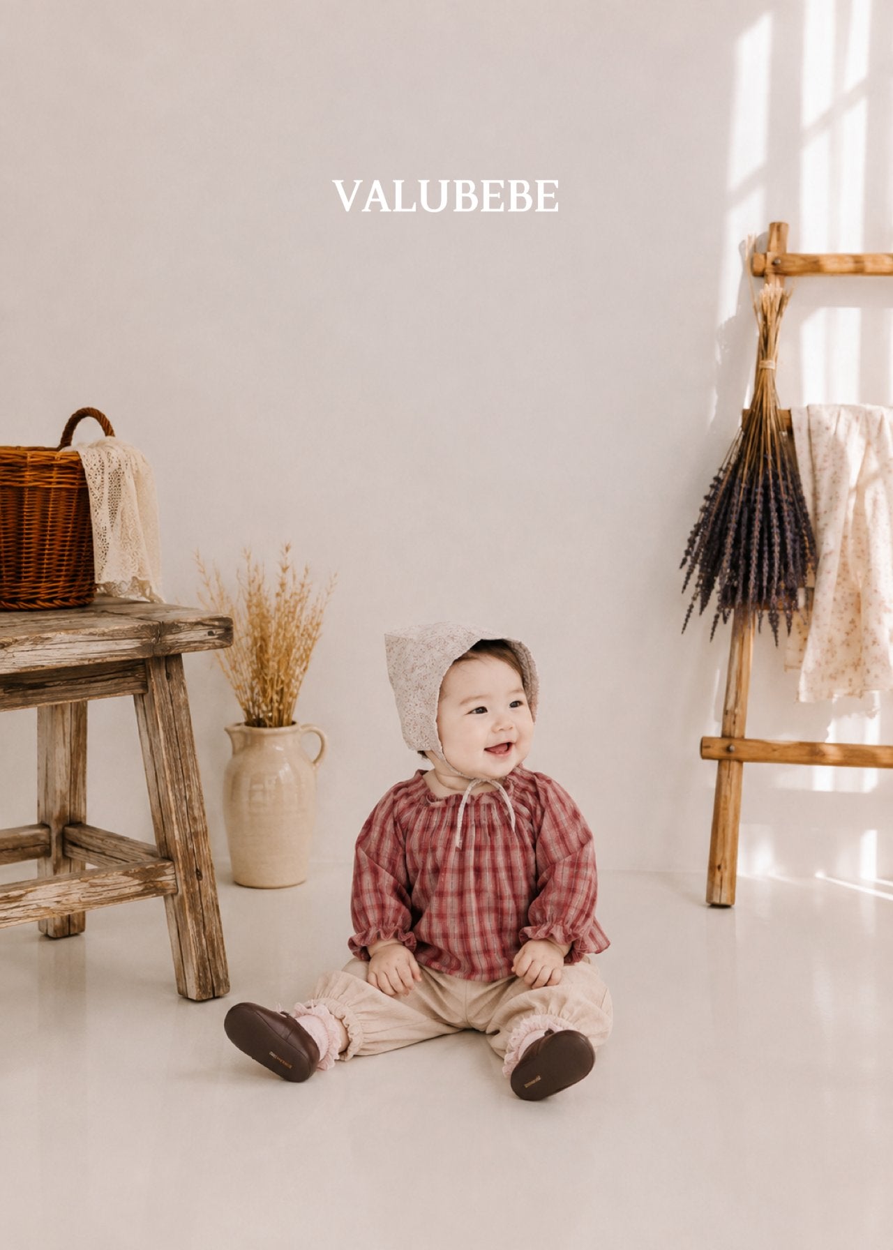 ［valubebe］Dudie check smock blouse
