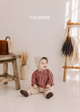 ［valubebe］Dudie check smock blouse