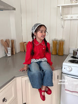 ［second moment］Dot lace collar tops