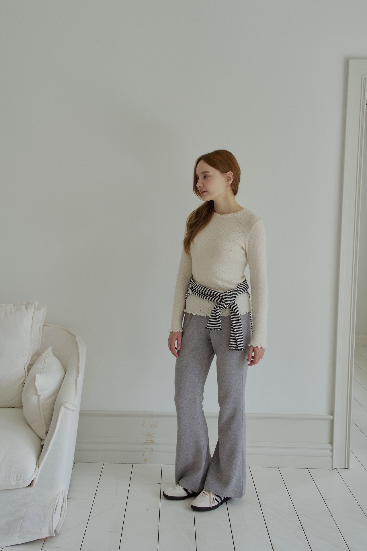 ［momo ann］Simple bootscut pants (mom)