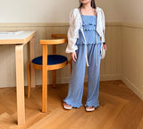［comma］Puff ribbon cardigan