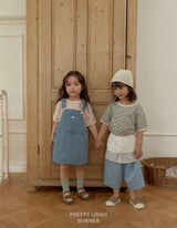 ［LINDO］Denim suspender one-piece