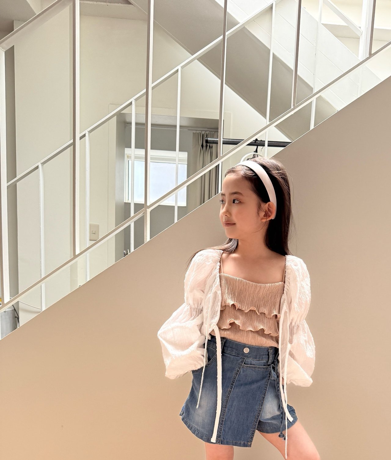 ［comma］Puff ribbon cardigan