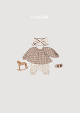 ［valubebe］Dudie check smock blouse