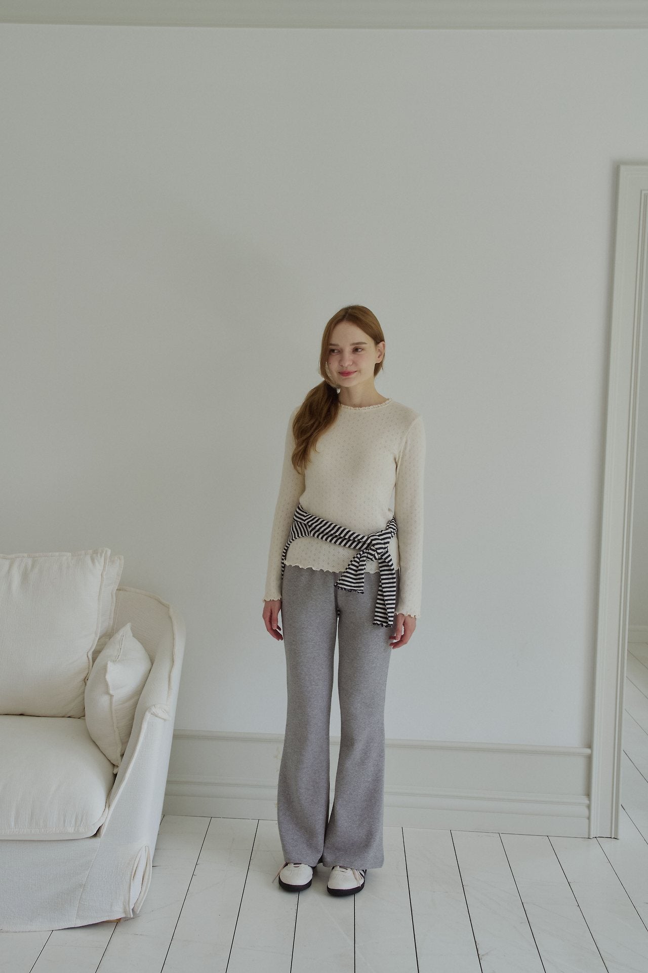 ［momo ann］Simple bootscut pants (mom)