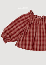［valubebe］Dudie check smock blouse