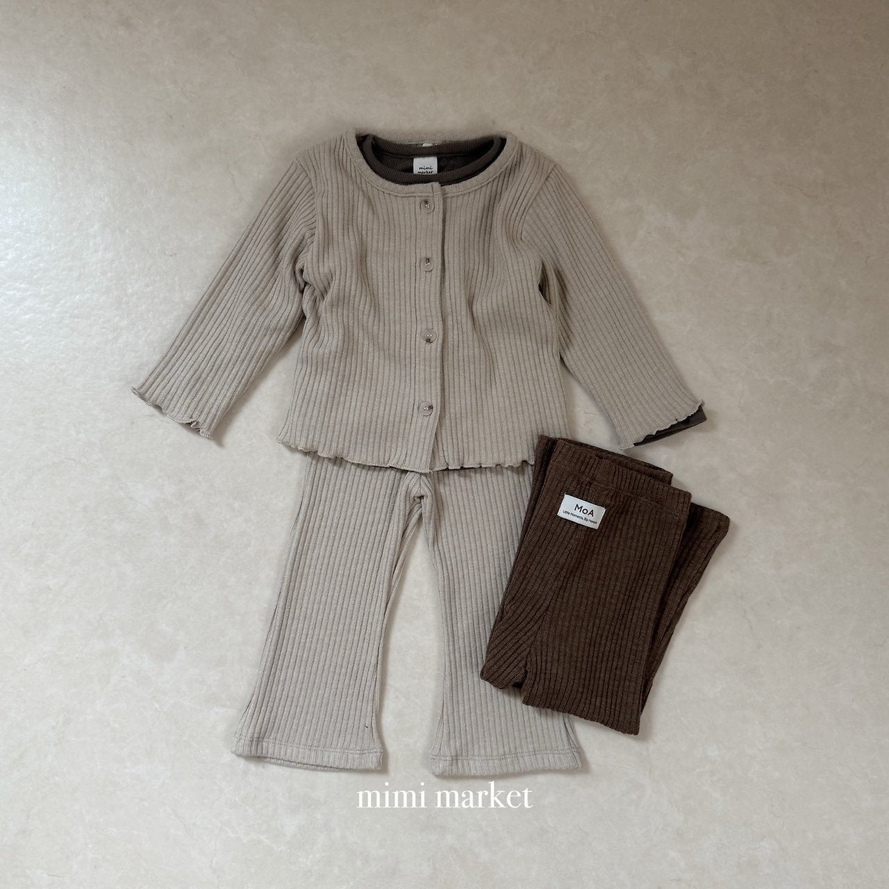 ［mimi market］Liz rib cardigan