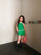 ［comma］Two tone halter camisole
