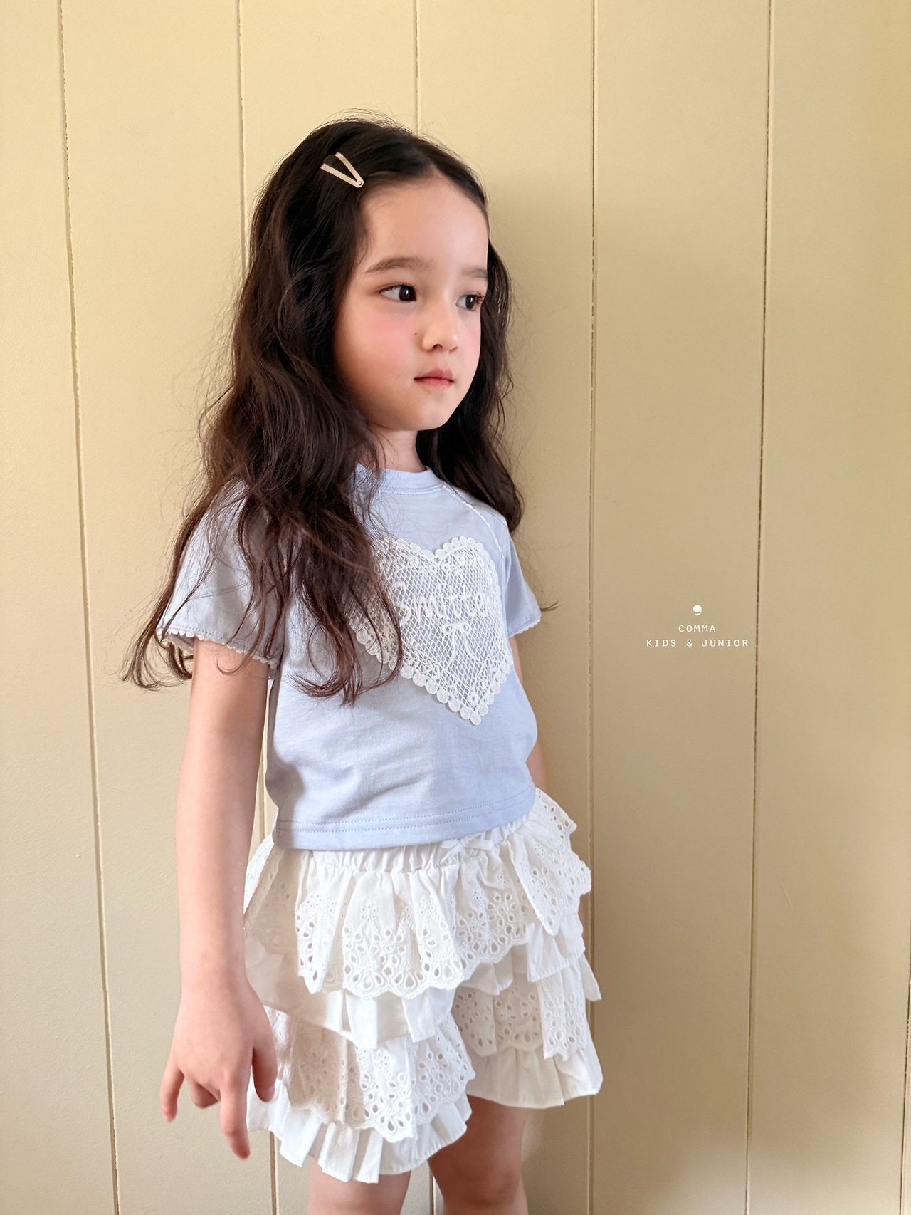 ［comma］Heart lace tee
