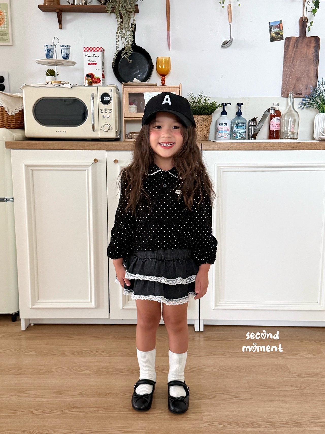 ［second moment］Dot lace collar tops