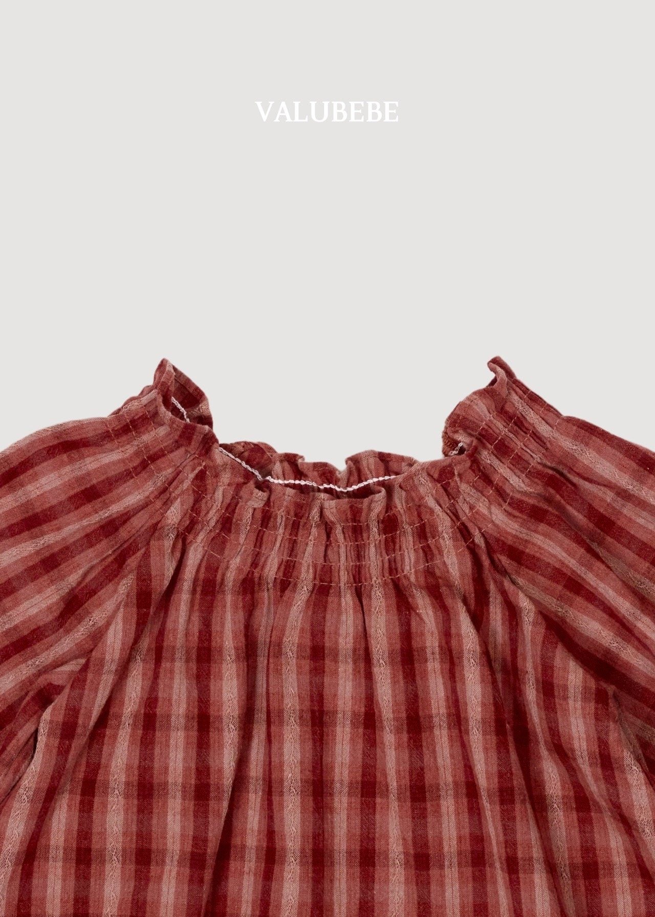 ［valubebe］Dudie check smock blouse