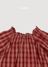 ［valubebe］Dudie check smock blouse